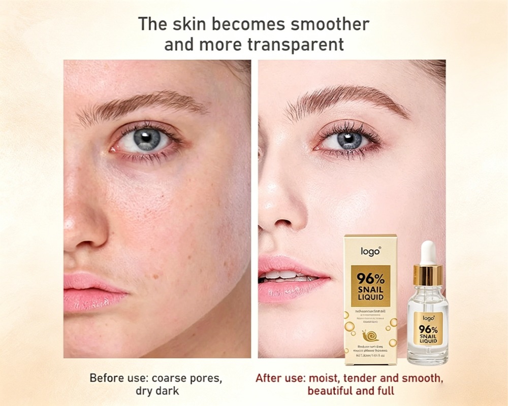snail essence before after refined pores
